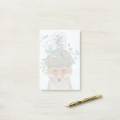 Post-it® Renard avec papillon Bell Jar (Sur un bureau)
