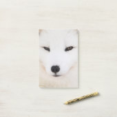 Post-it® Renard blanc arctique dans la neige (Sur un bureau)