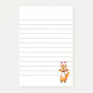 Post-it® Renard de dessin animé mignon à contour
