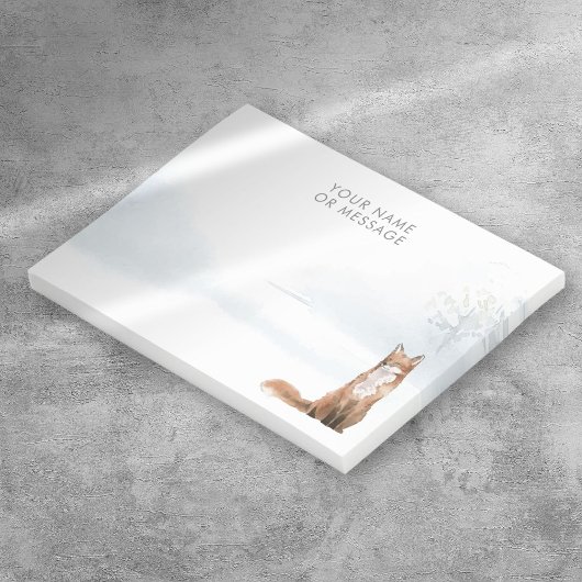 Post-it® Renard de scène de bois d'hiver personnalisé