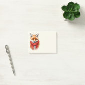 Post-it® Renard mignon dans une image d'automne avec une éc (Bureau)