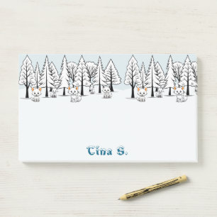 Post-it® Renards arctiques - Paysage hivernal - Texte neige