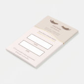 Post-it® Rendez-vous de cils élégants beige et or (Incliné)