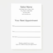 Post-it® Rendez-vous prochain Rappel Salon de beauté noir b (Devant)