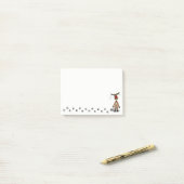 Post-it® Renne flairé rouge de Noël drôle (Sur un bureau)