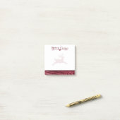 Post-it® Renne rustique 3x3 de Marsala de Joyeux Noël (Sur un bureau)