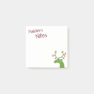 Post-it® Renne Vert Mignon Personnalisé