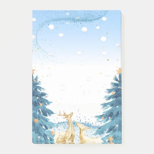 Post-it® Rennes en or,Sapins bleus (Devant)