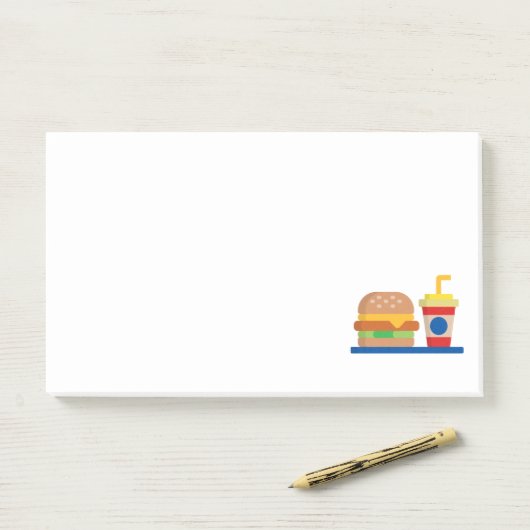 Post-it® Repas Burger (Sur un bureau)