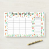 Post-it® Repas pour le post-it d'aquarelle de semaine (Sur un bureau)