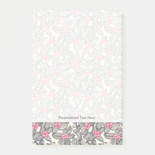 Post-it® Représentation florale avec oiseaux caricaturaux 2 (Devant)