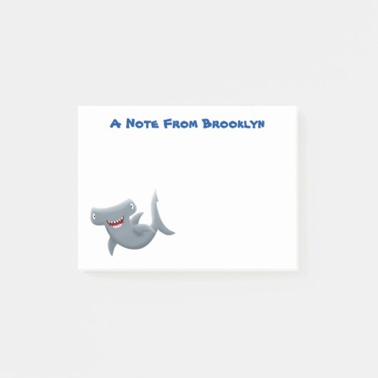 Post-it® Requin marteau de dessin animé drôle et mignon (Devant)