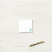 Post-it® requin souriant de dessin animé bleu vert océan an (Sur un bureau)