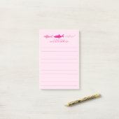 Post-it® Requins roses mignons Enfants (Sur un bureau)