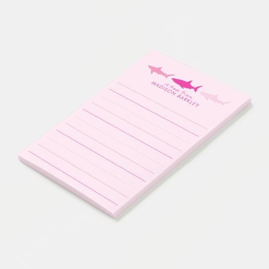 Post-it® Requins roses mignons Enfants (Incliné)