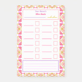 Post-it® Résolutions du Nouvel An rose But Tracker Checklis (Devant)