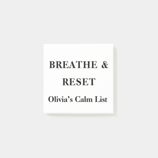 Post-it® Respire Réinitialiser Calm Rappel personnalisé Pos (Devant)