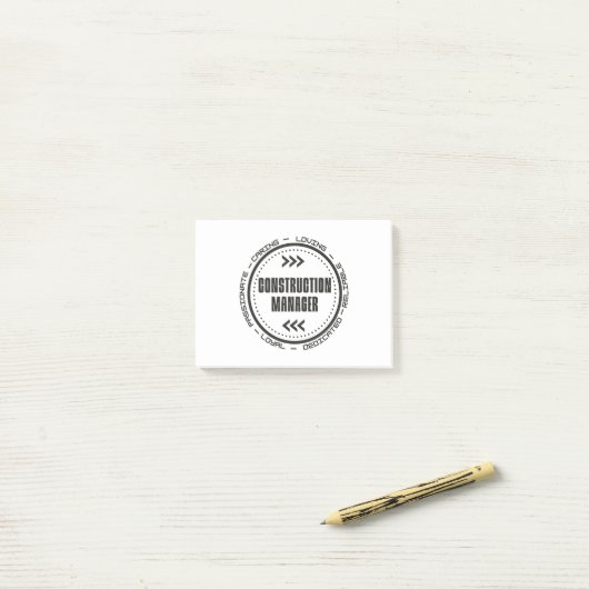 Post-it® Responsable de la construction (Sur un bureau)
