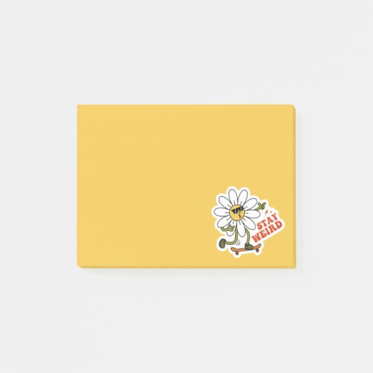 Post-it® Restez bizarre Skateboard Daisy (Devant)