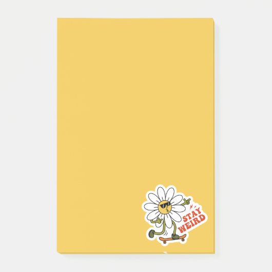 Post-it® Restez bizarre Skateboard Daisy (Devant)