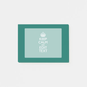 Post-it® Restez calme et ayez votre texte sur Turquoise Tur