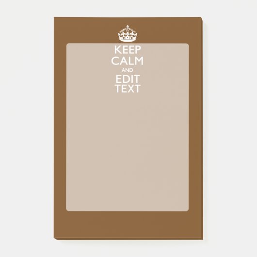 Post-it® Restez calme et votre texte Brown (Devant)