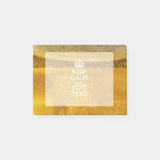Post-it® Restez calme et votre texte pour une bière Cool (Devant)