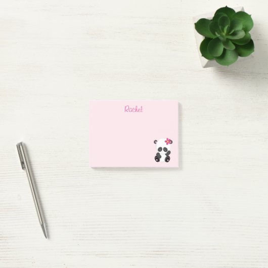 Post-it® Restez rose panda (Bureau)