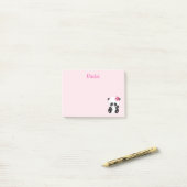 Post-it® Restez rose panda (Sur un bureau)