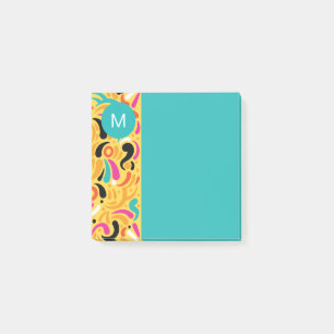 Post-it® Résumé Abstrait Coloré En Gras Avec Monogramme