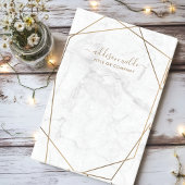 Post-it® Résumé abstrait en marbre blanc géométrique or