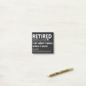 Post-it® retired definition, funny retirement, retired (Sur un bureau)