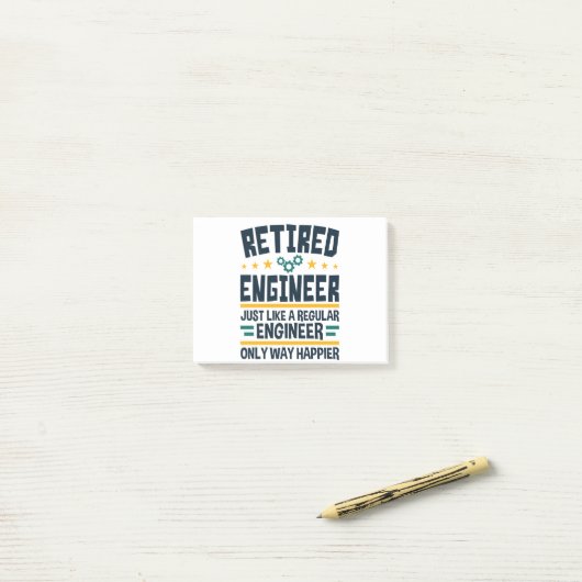 Post-it® Retired Engineer Engineering Retirement Happier (Sur un bureau)