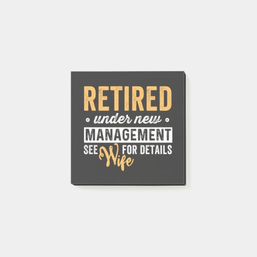 Post-it® retired under new management see wife for details. (Devant)