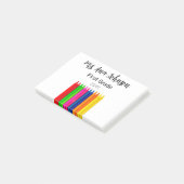 Post-it® Retour à l'école crayons ajouter nom classe année (Incliné)