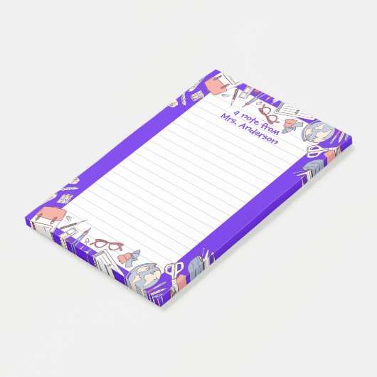 Post-it® Retour à l'école pourpre (Incliné)