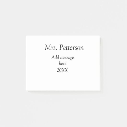 Post-it® Retour à l'école professeur appréciation ajouter c (Devant)