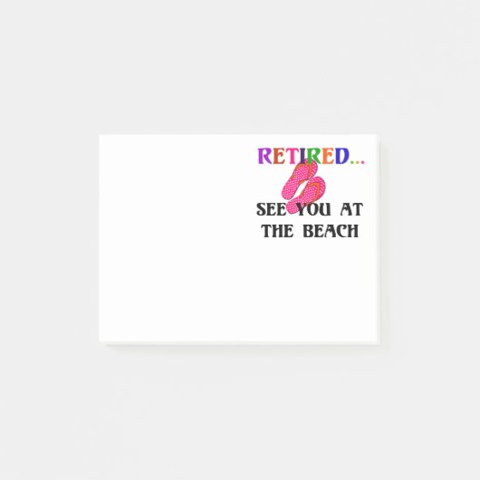 Post-it® Retraité : À la plage, tongs roses (Devant)