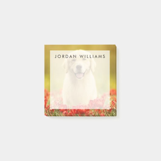 Post-it® Retraité d'or dans les fleurs rouges (Devant)