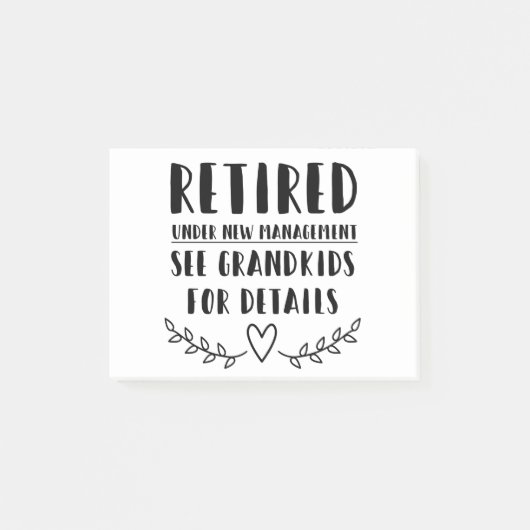 Post-it® Retraité Sous Nouvelle Gestion (Devant)