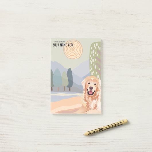 Post-it® RETRIEVER GOLDEN Notes collantes (Sur un bureau)