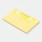 Post-it® Retro Blanc Marais Vert Sur Jaune Personnalisé (Incliné)