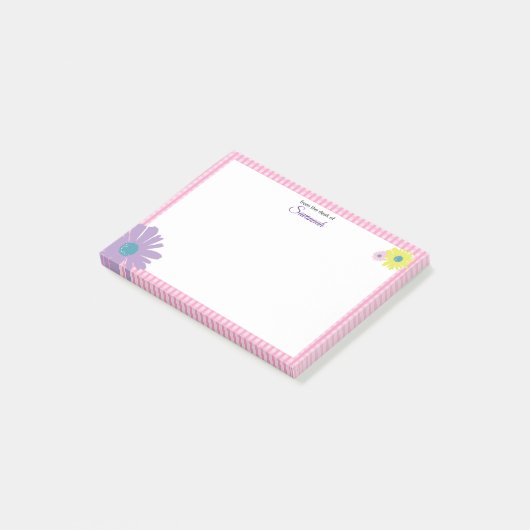 Post-it® Retro Daisy Rose Illustré (Incliné)