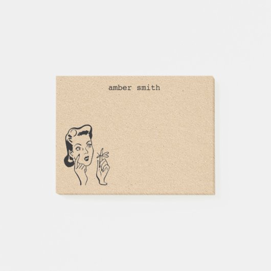 Post-it® Retro Funny Vintage femme Rappel personnalisé (Devant)