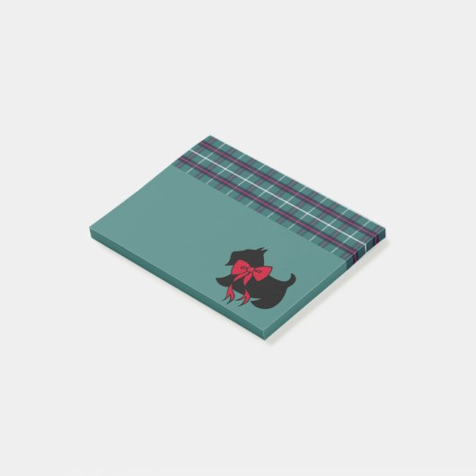 Post-it® Retro Holiday Scottish Terrier Post It Notes (Incliné)