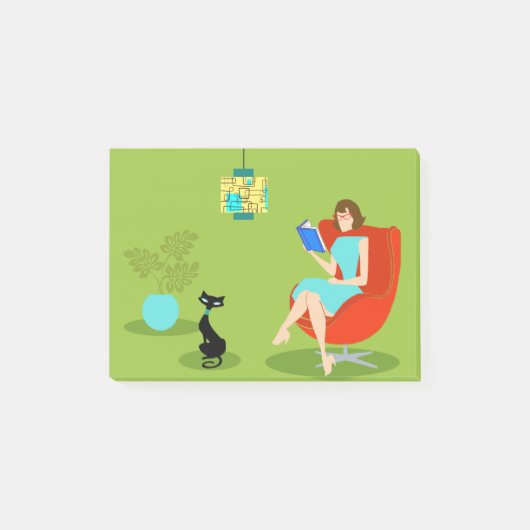 Post-it® Retro Lecture femme Post-It Notes (Devant)