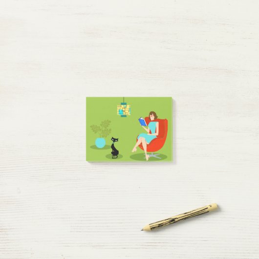 Post-it® Retro Lecture femme Post-It Notes (Sur un bureau)