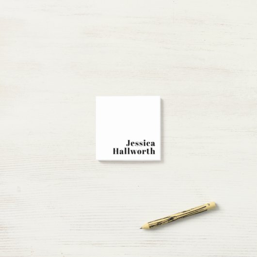 Post-it® Rétro Moderne Nom minimum ou Modèle d'entreprise (Sur un bureau)