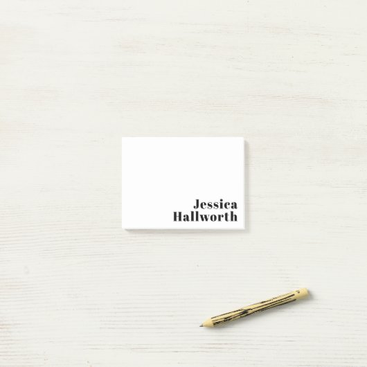 Post-it® Rétro Moderne Nom minimum ou Modèle d'entreprise (Sur un bureau)