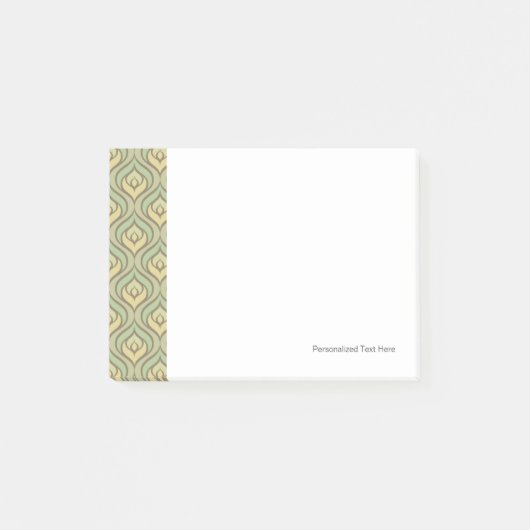 Post-it® Rétro motif vert et jaune vintage (Devant)